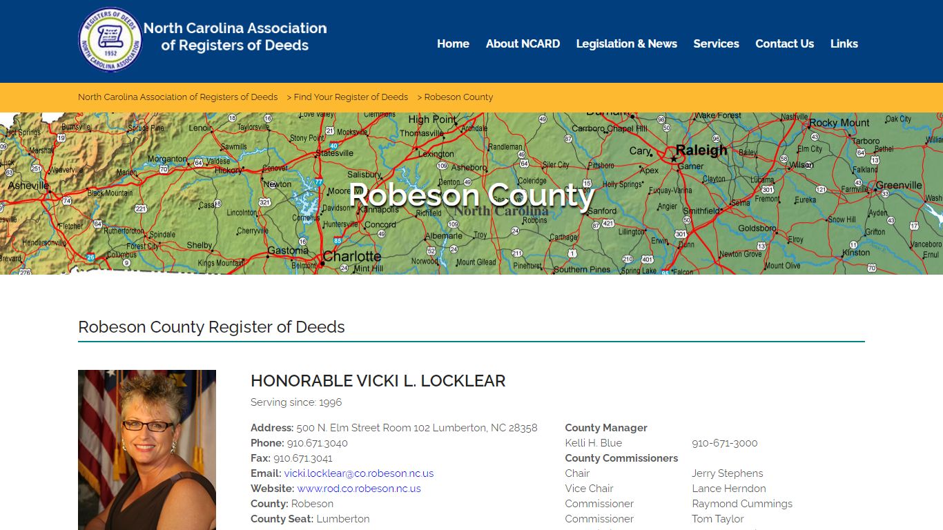 Robeson County – North Carolina Association of Registers of Deeds