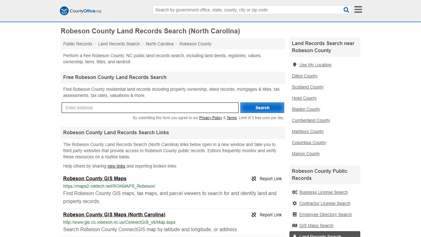 Robeson County Land Records Search (North Carolina) - County Office